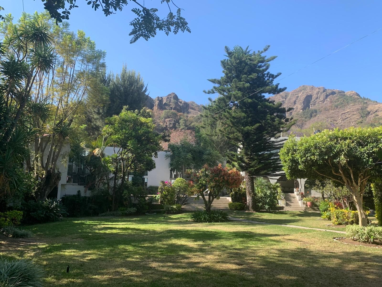 Casa Tepoztlán garden with mountain views